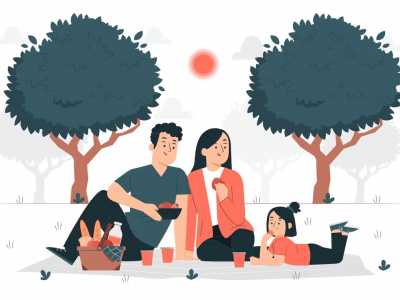 Семья в лесу